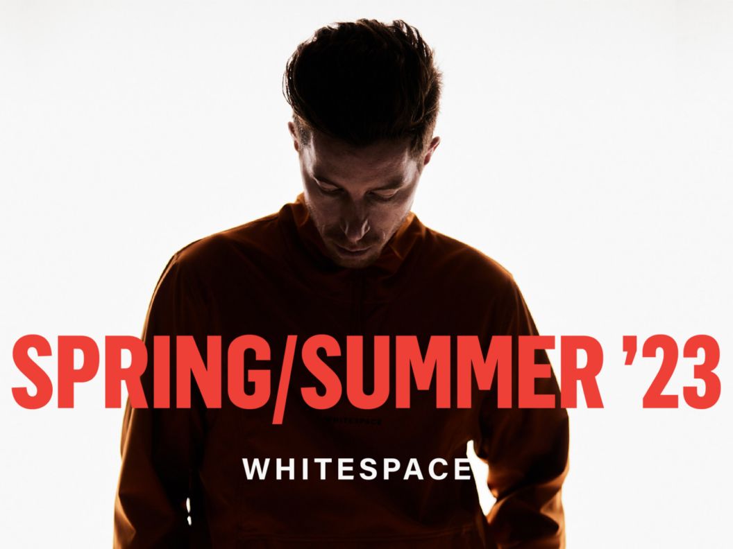 Shaun White’s silhouette, with text reading, 23 Spring/Summer, WHITESPACE, Performance Collection est. 2021. 