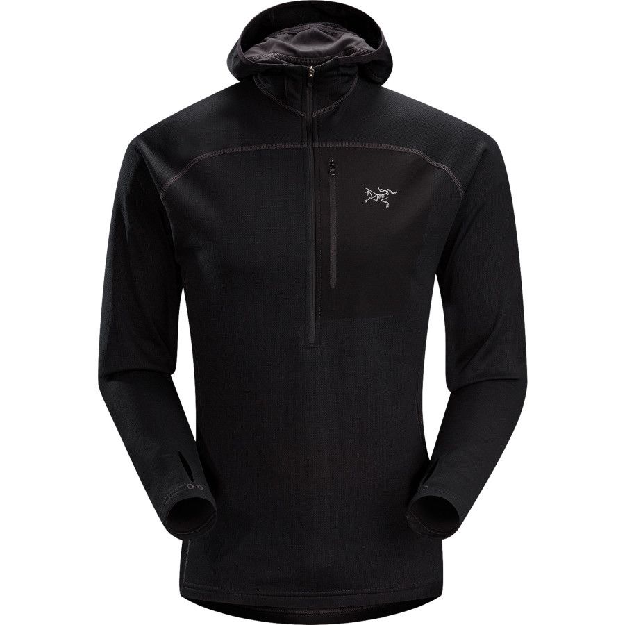 Arc'teryx Konseal 3/4-Zip Fleece Hoodie  - Men's&nbsp;Black