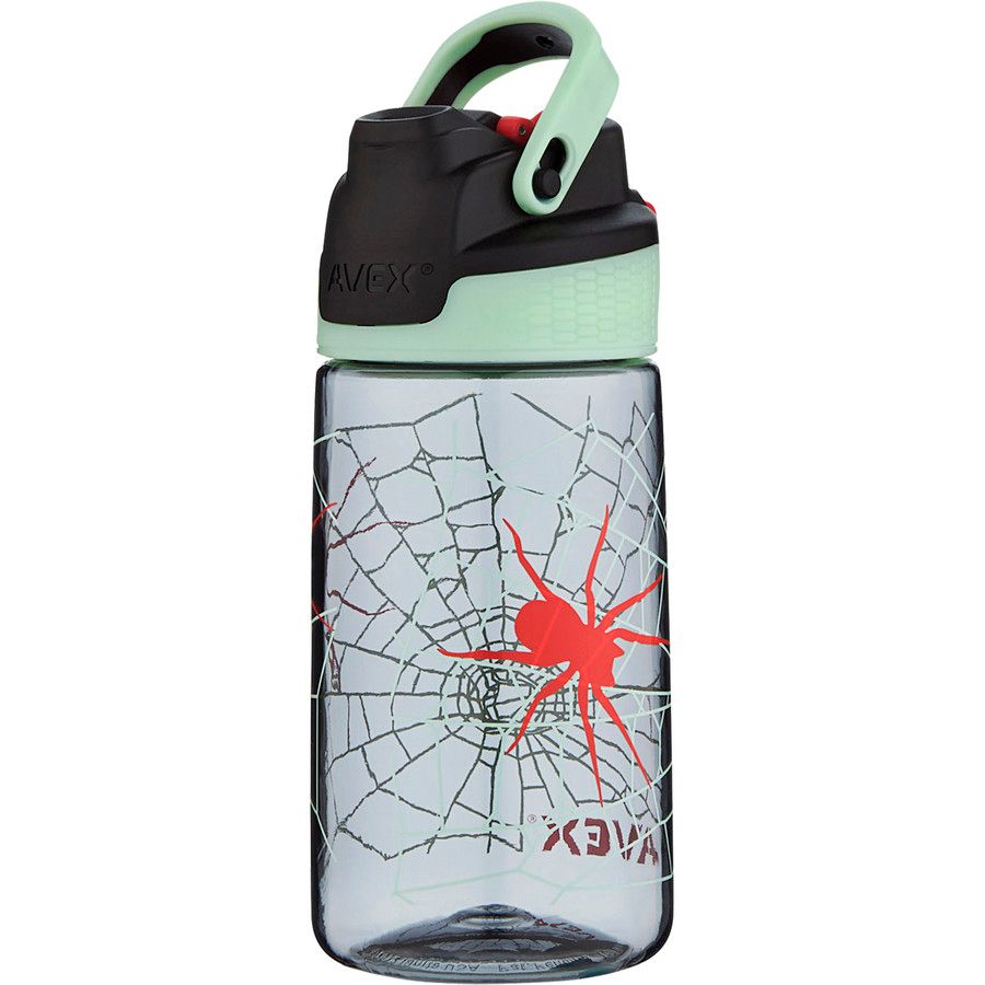 Avex Freeride Water Bottle - 16oz&nbsp;Charcoal/Glow In The Dark Spider
