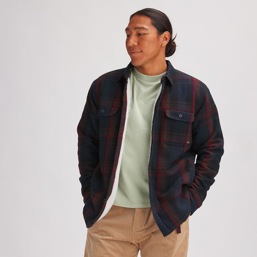 Flannel Sherpa Lined Shirt Jacket - Men's