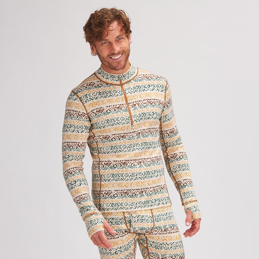 Spruces Print Merino Baselayer 1/4-Zip Top - Men's