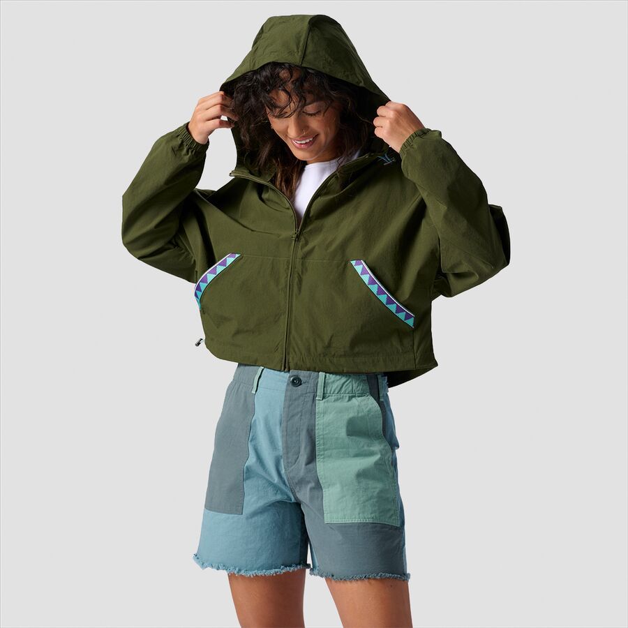 Cropped Full Zip Hooded Jacket - Women's