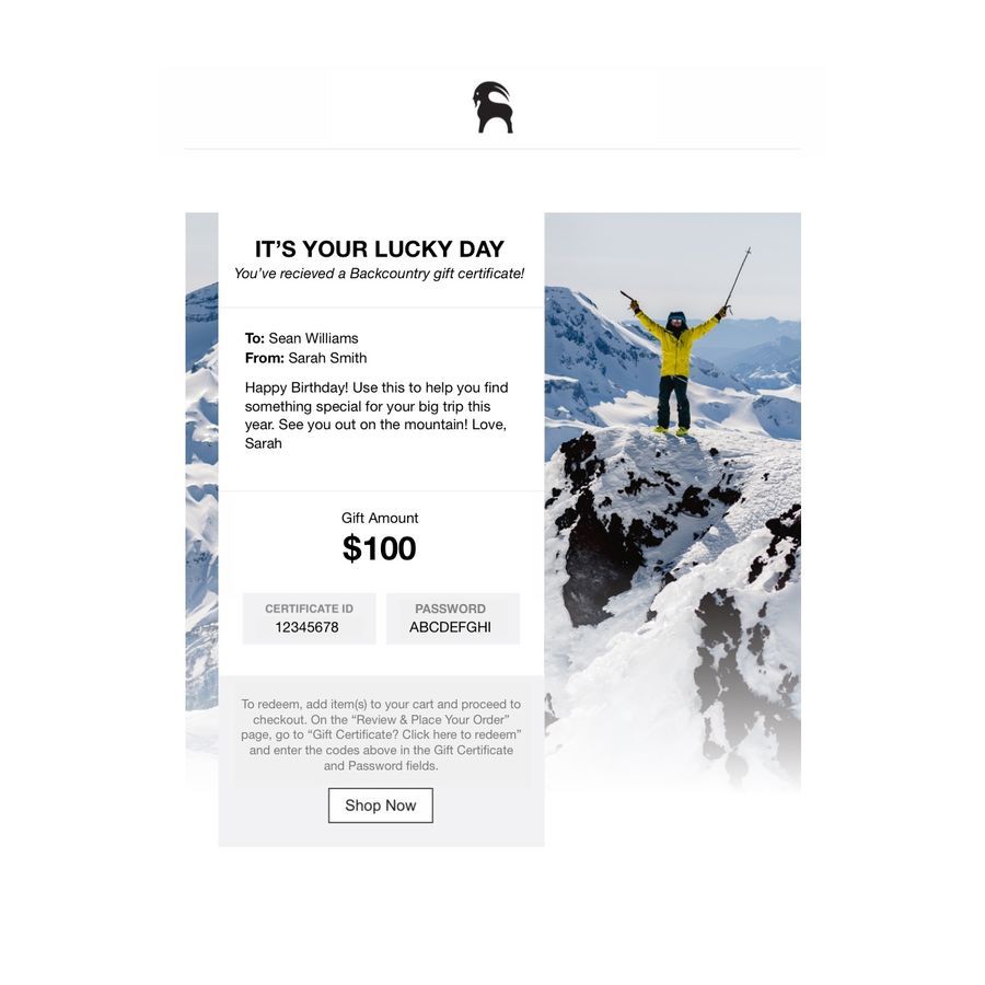 eGift Certificate