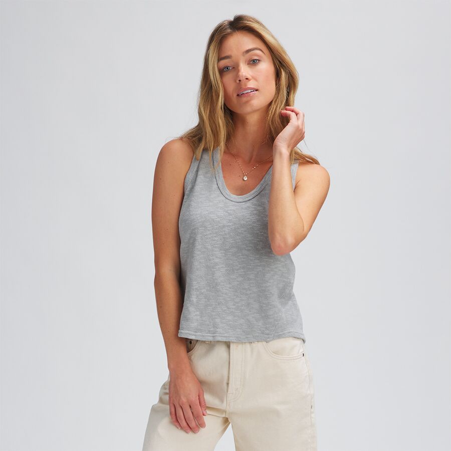 Sleeveless Textured Cotton Sweater - Women's