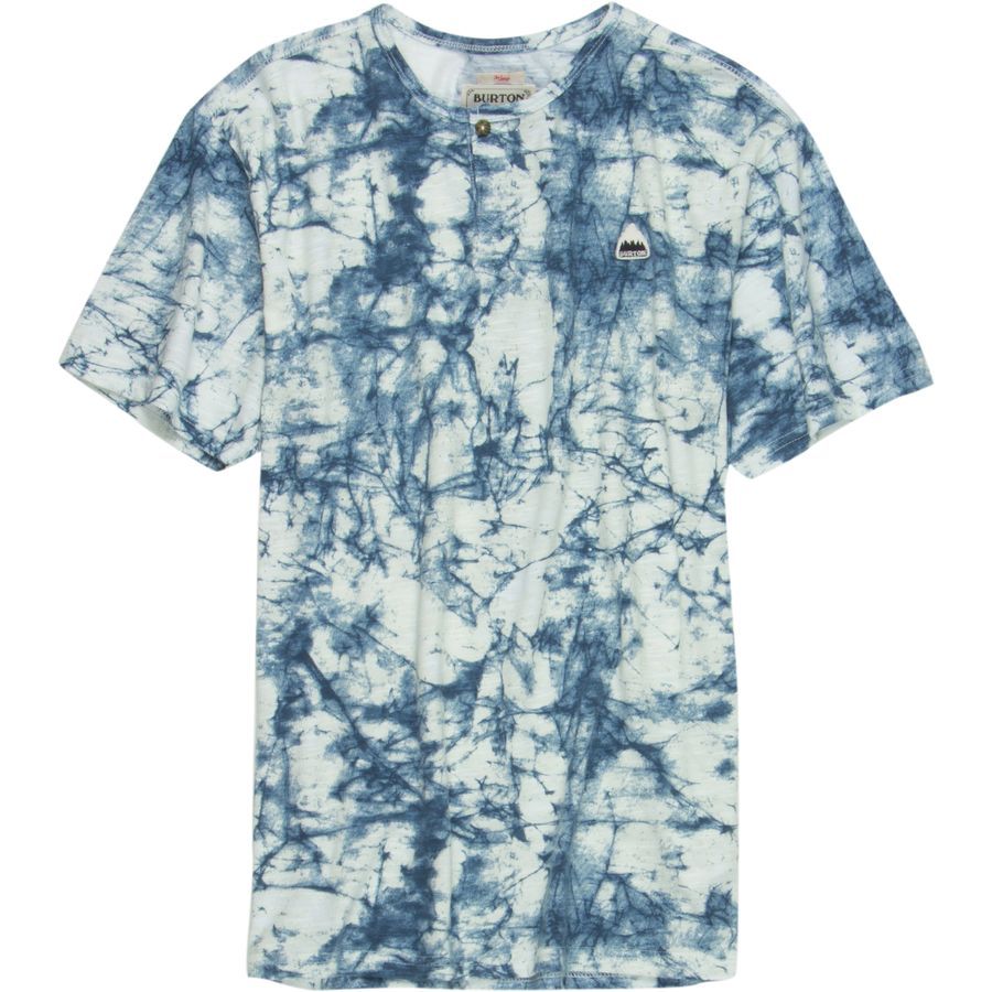 Burton Mousam Henley Shirt - Short-Sleeve - Men's&nbsp;Indigo Stone Print