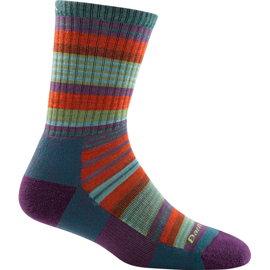 Darn Tough Merino Wool Sierra Stripe Jr. Light Cushion Micro Crew Socks - Girls'&nbsp;Teal