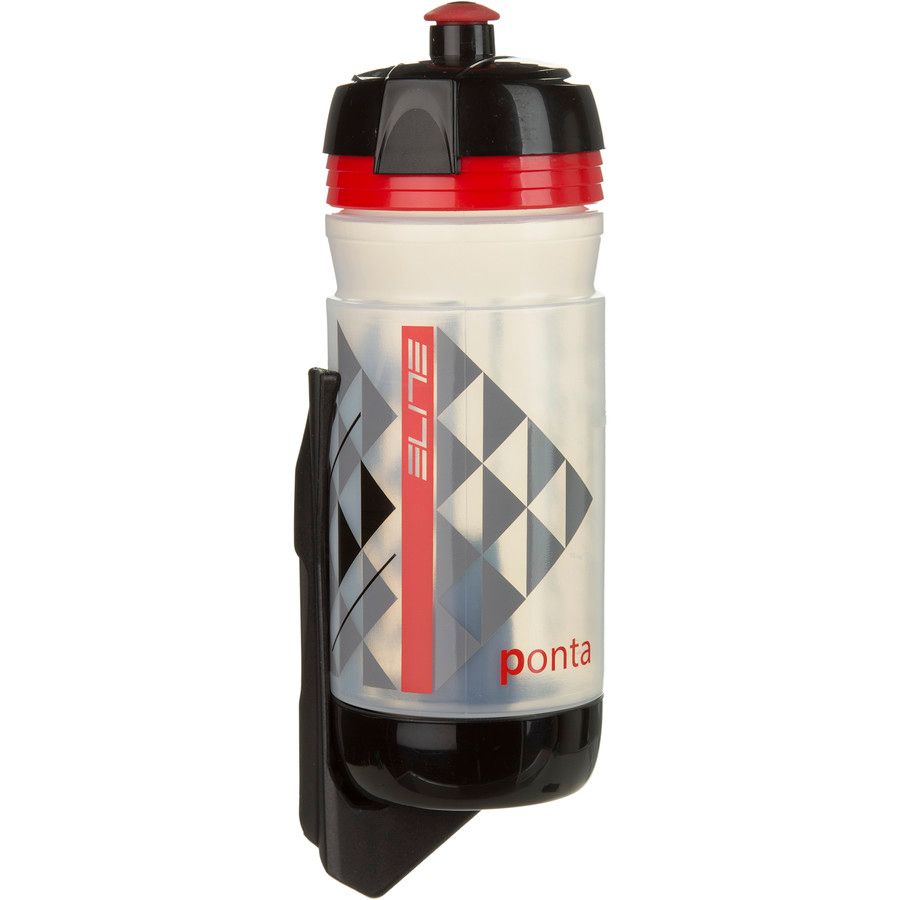 Elite Kit Ponta Bottle and Cage&nbsp;Black/Red