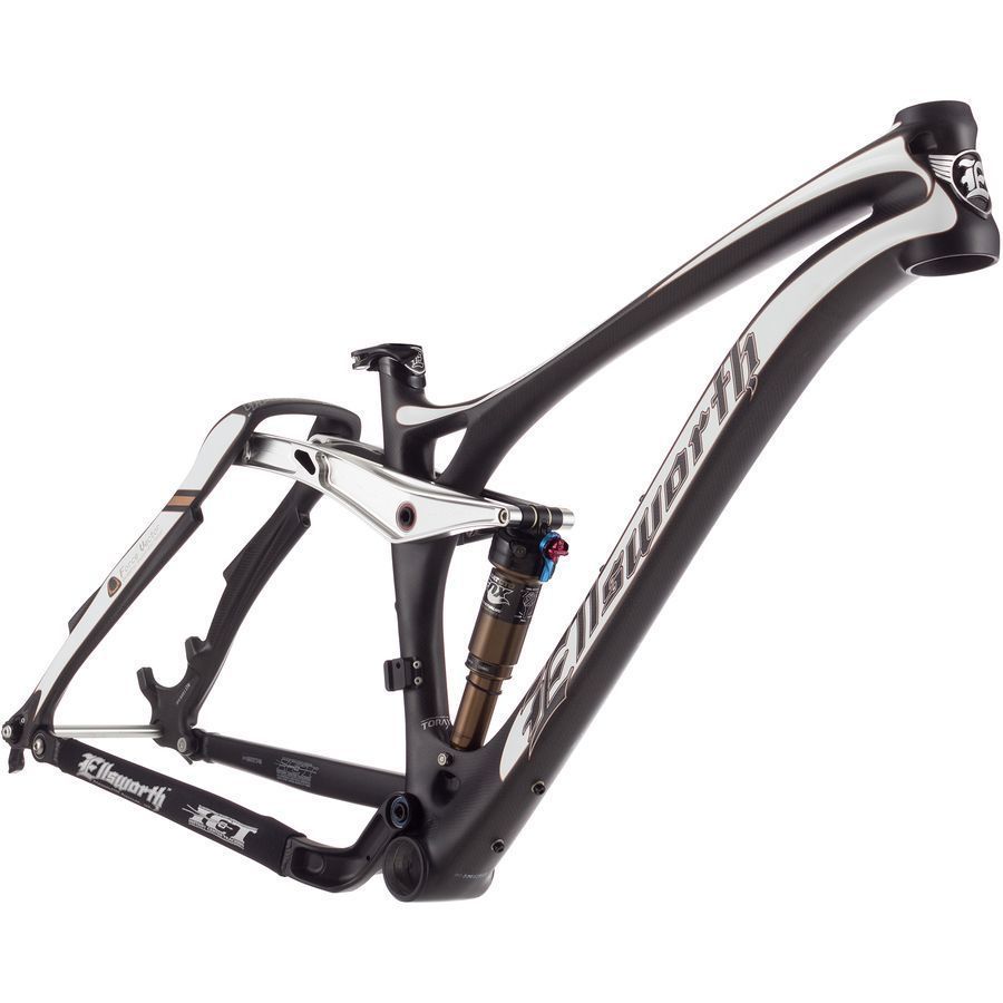 Ellsworth Evolve Carbon Mountain Bike Frame - 2015&nbsp;Matte Carbon/White (Silver Rocker) - 34.9mm Clamp FD