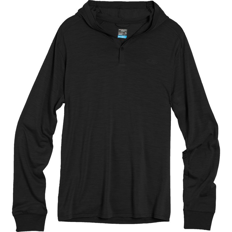 Icebreaker Sphere Pullover Hoodie - Men's&nbsp;Black Heather/Black Heather