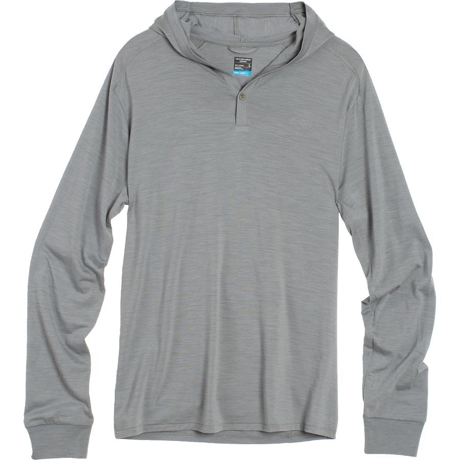 Icebreaker Sphere Pullover Hoodie - Men's&nbsp;Fossil Heather/Fossil Heather