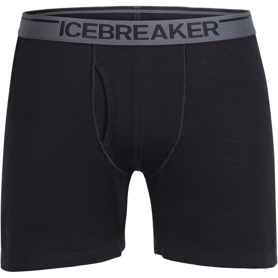 Icebreaker BodyFit 150-Ultralite Anatomica Relaxed Boxer With Fly - Men's&nbsp;Black/Monsoon