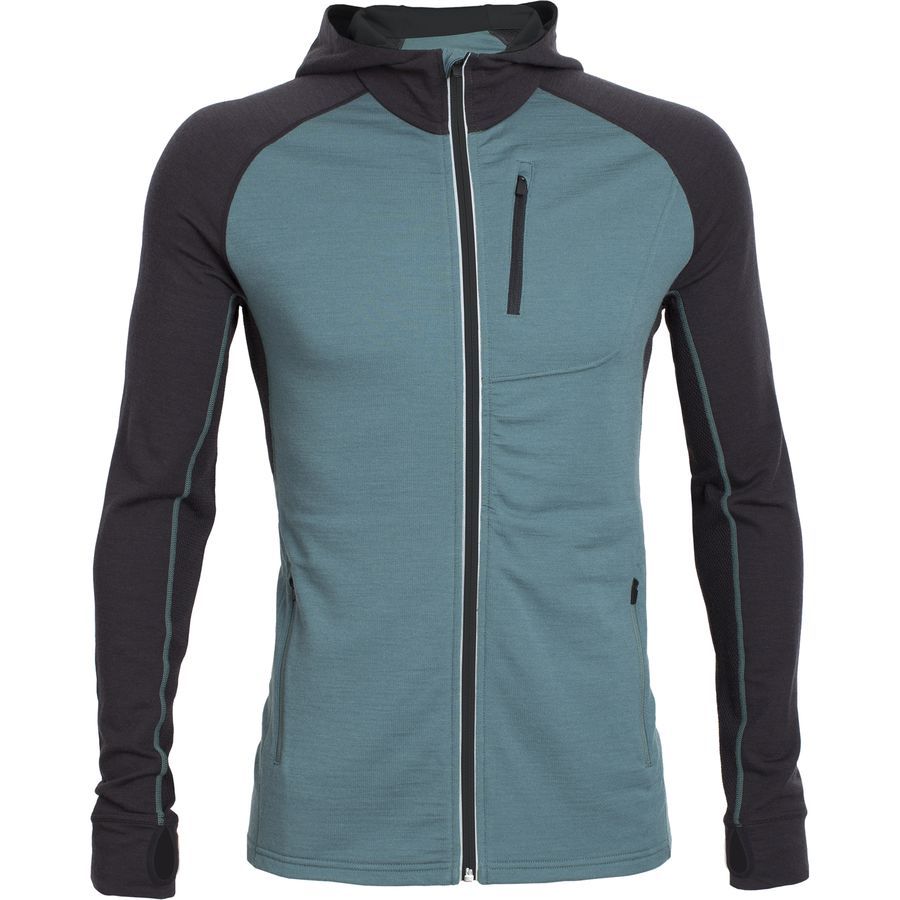 Icebreaker Quantum Hooded Full-Zip Shirt - Long-Sleeve - Men's&nbsp;Canoe/Carbon/Balsam