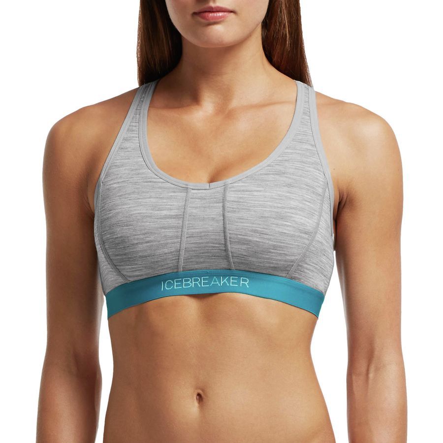 Icebreaker Sprite Racerback Bra - Women's&nbsp;Metro Heather/Alpine/Alpine