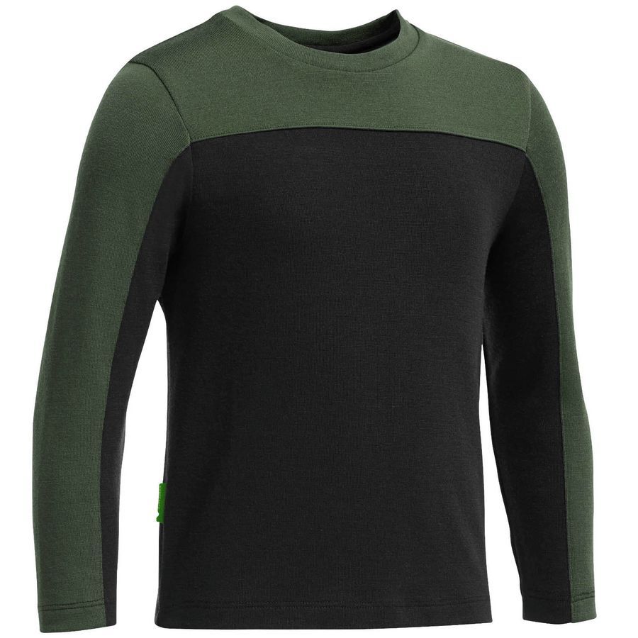 Icebreaker BodyFit 260 Fervor Crew - Boys'&nbsp;Black/Conifer
