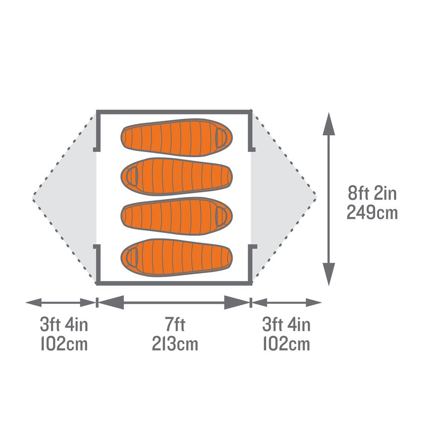 Kelty Trail Ridge 4 Tent with Footprint 4Person 3Season