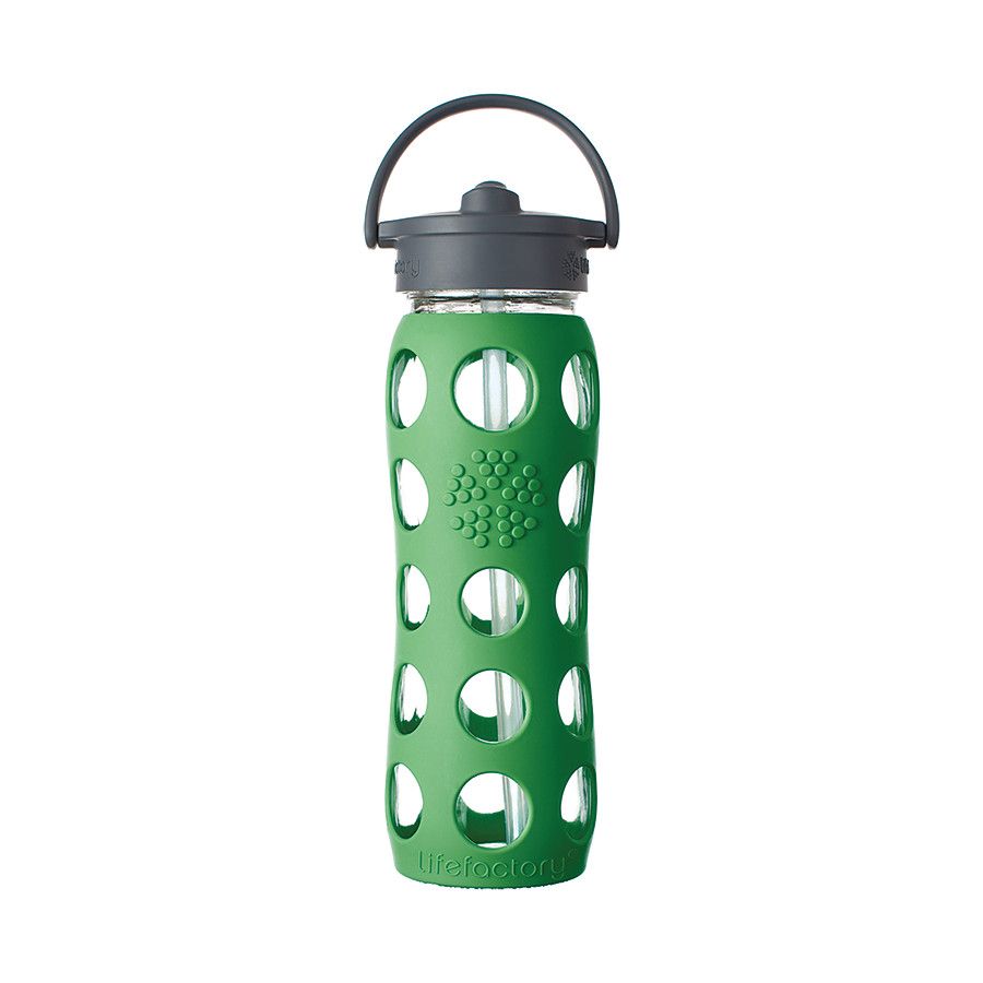 Lifefactory Glass Straw Cap Water Bottle 22oz