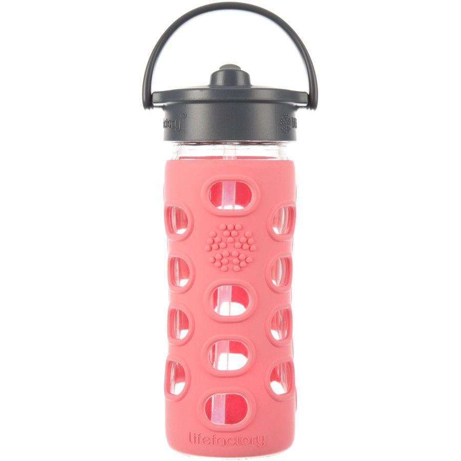 Lifefactory Glass Straw Cap Water Bottle 12oz