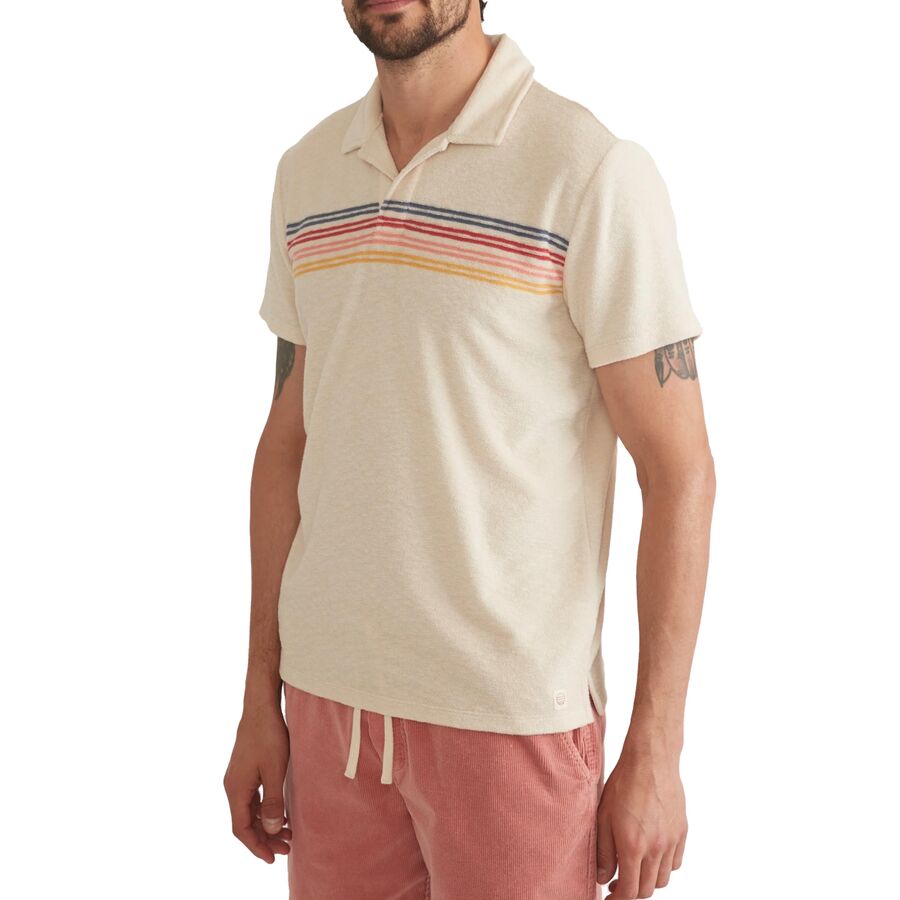 Terry Out Stripe Short-Sleeve Polo Shirt - Men's