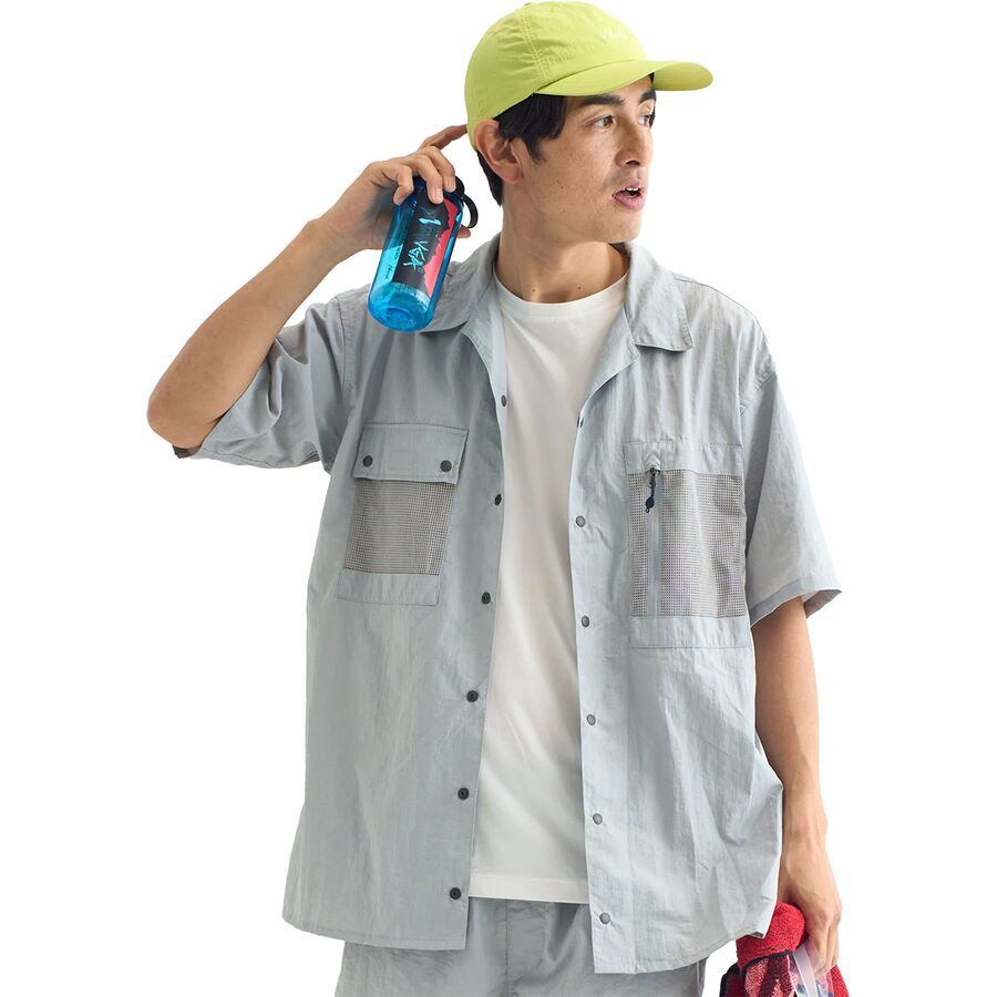 Nylon Tusser Open Collar Shirt - Men's