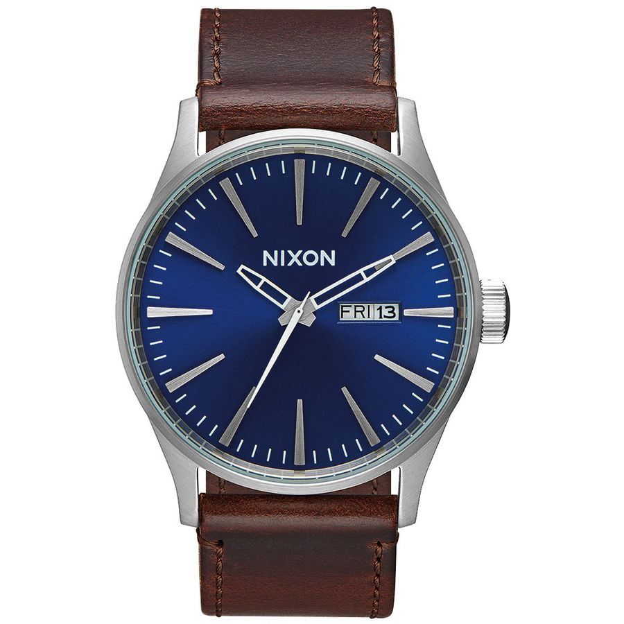 Nixon Sentry Leather Watch Men's