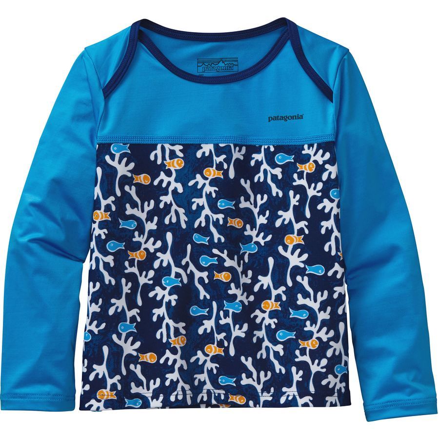 Patagonia Baby Little Sol Rashguard - Long-Sleeve - Toddler Boys'&nbsp;Seaweed Fish/Channel Blue