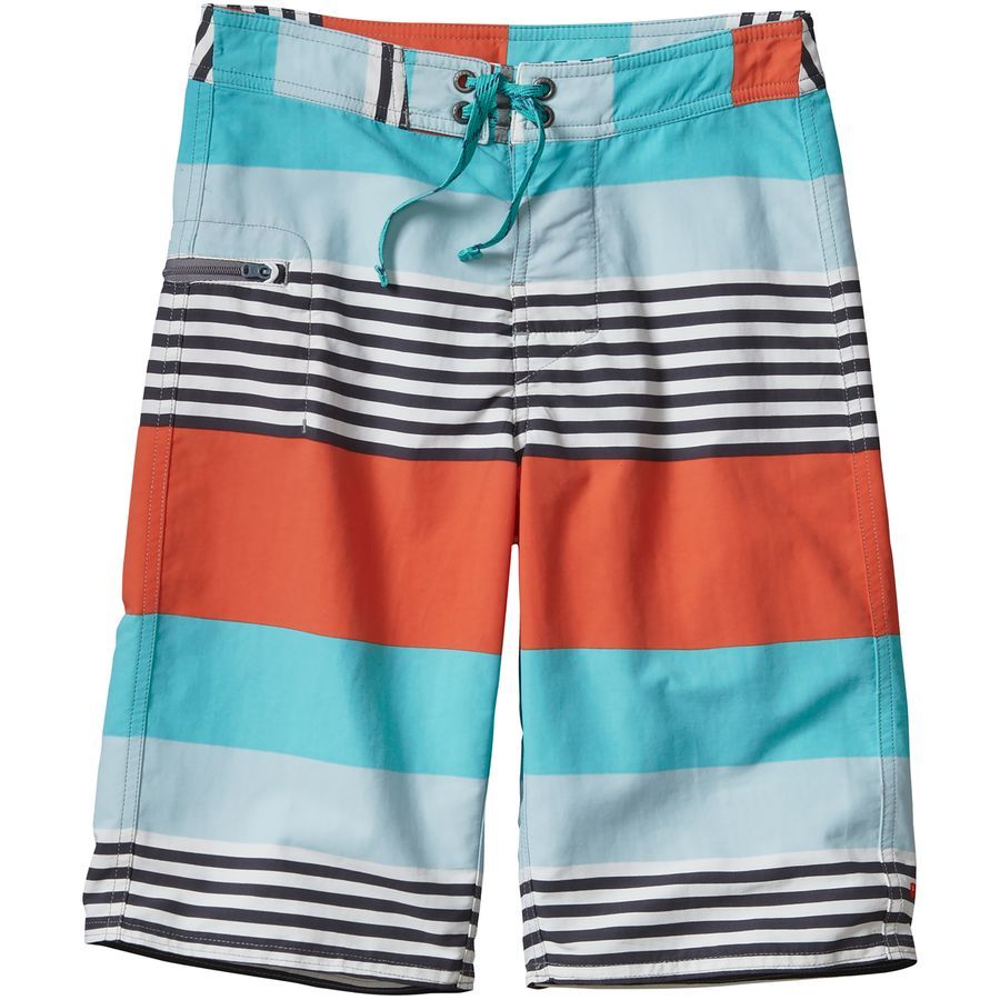 Patagonia Wavefarer Board Short - Boys'&nbsp;Fitz Stripe/Howling Turquoise