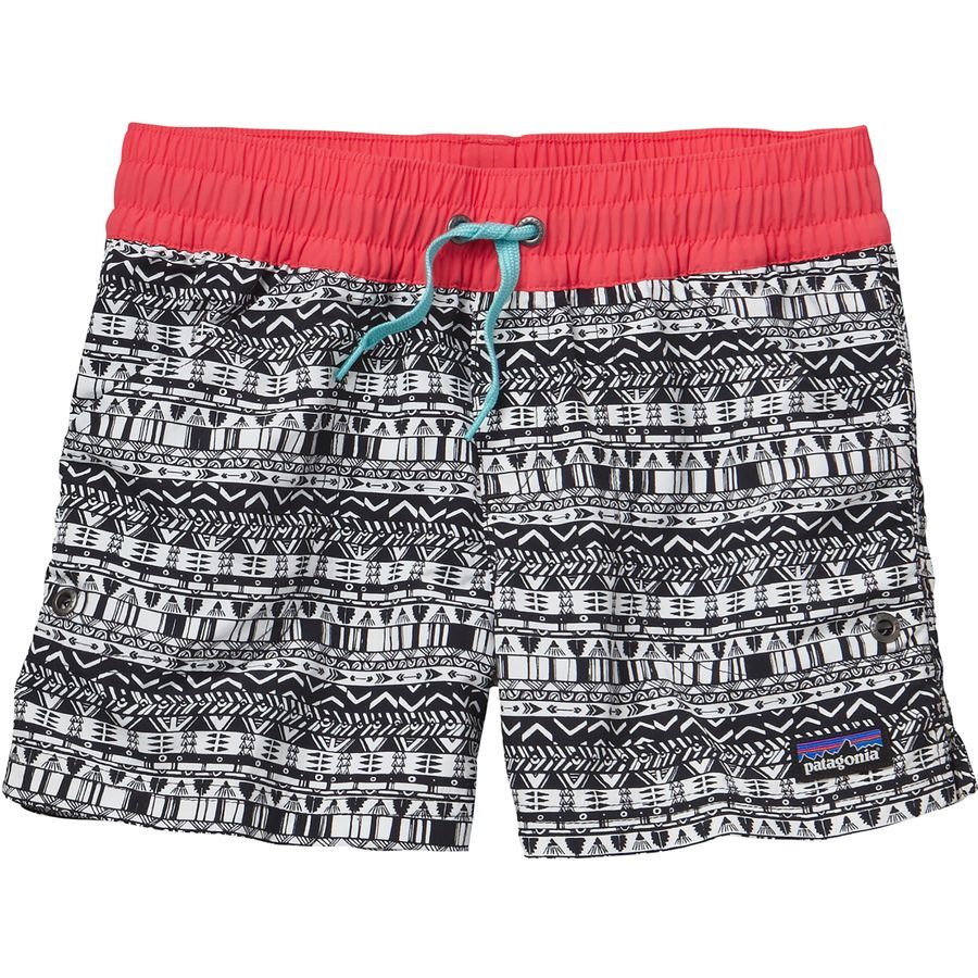 Patagonia Costa Rica Baggies Short - Girls'&nbsp;Points And Feathers/Black