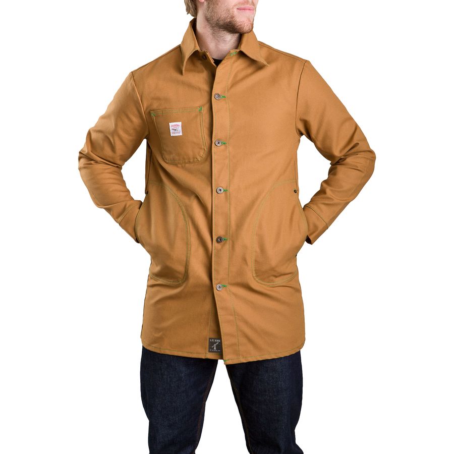Pointer Brand Brown Duck Circle Pocket Long Jacket Men's