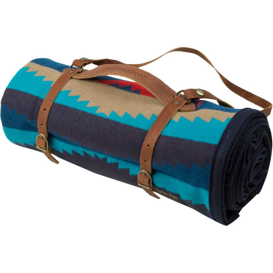 Pendleton Lahaina Wave Blanket with Leather Carrier