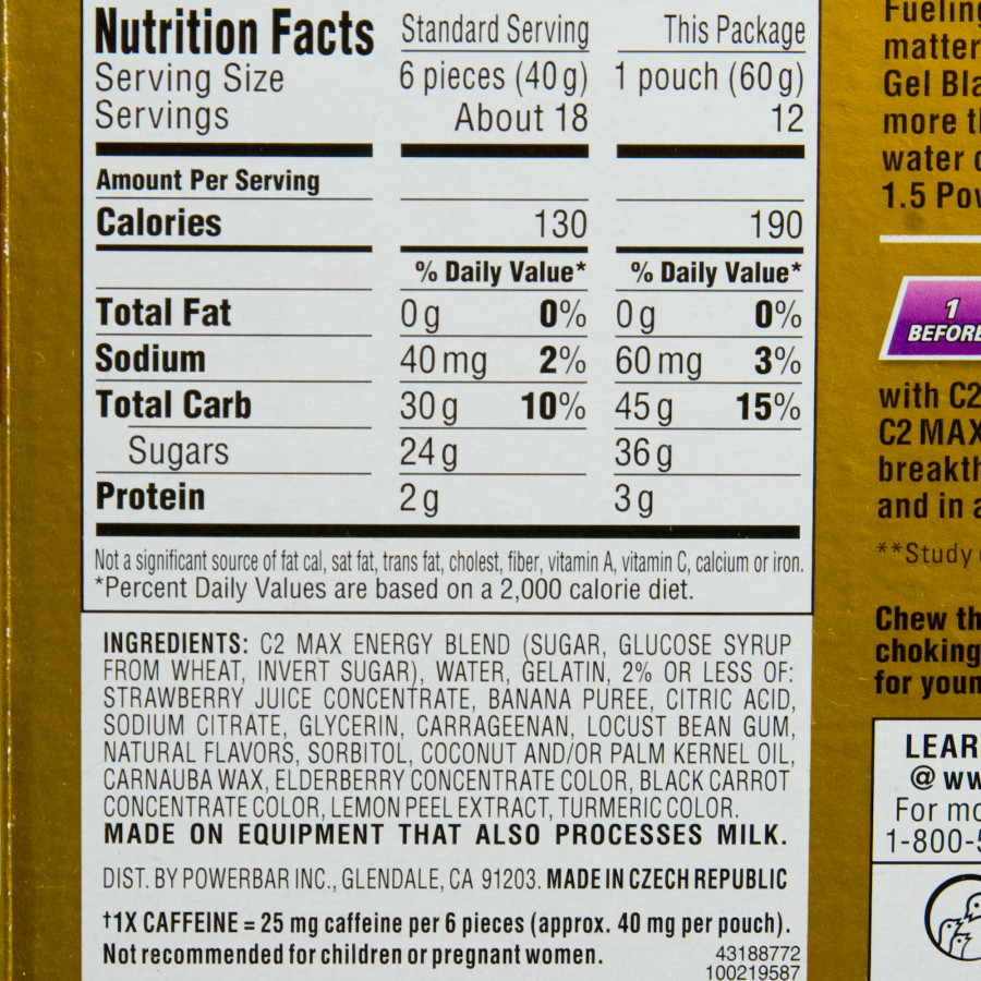 Powerbar Gel Blast Box 12 Packs