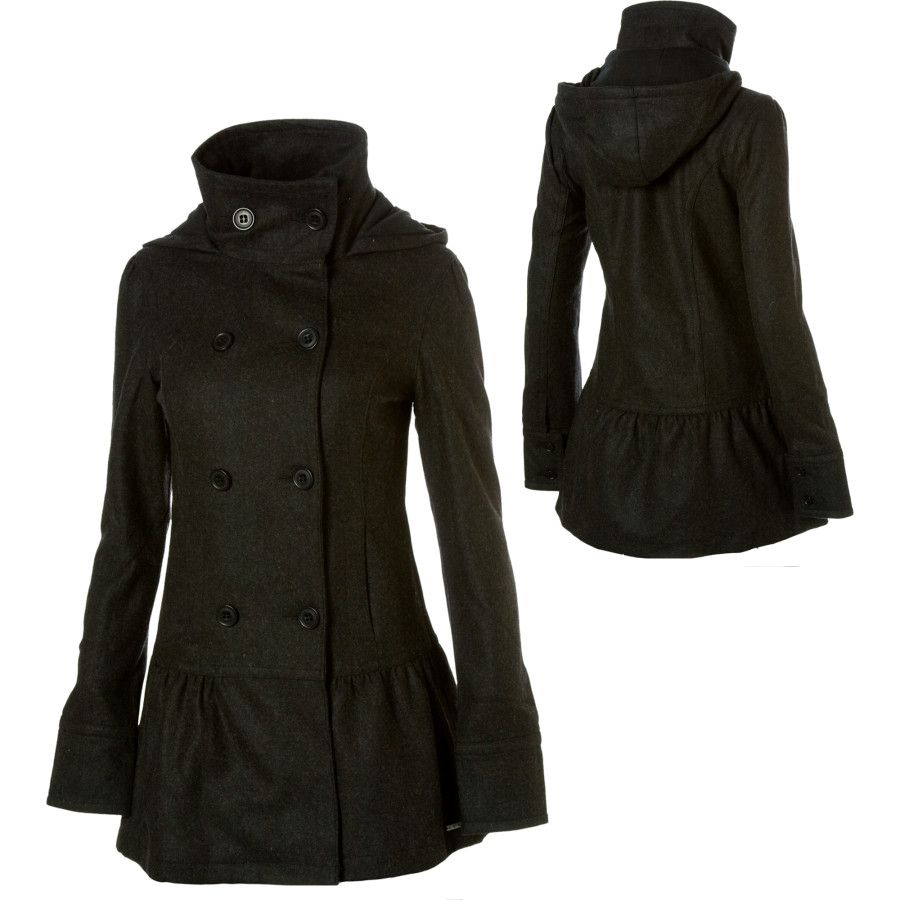 Roxy Midnight Bloom Hooded Peacoat Women's