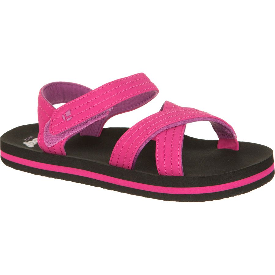 Reef Little Ahi Romper Sandal - Girls'&nbsp;Black/Pink