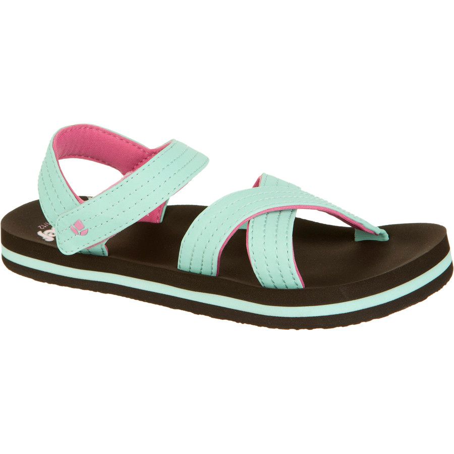 Reef Little Ahi Romper Sandal - Girls'&nbsp;Brown/Mint