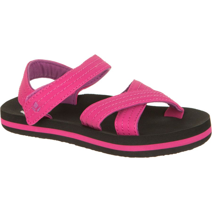 Reef Little Ahi Romper Sandal - Little Girls'&nbsp;Black/Pink