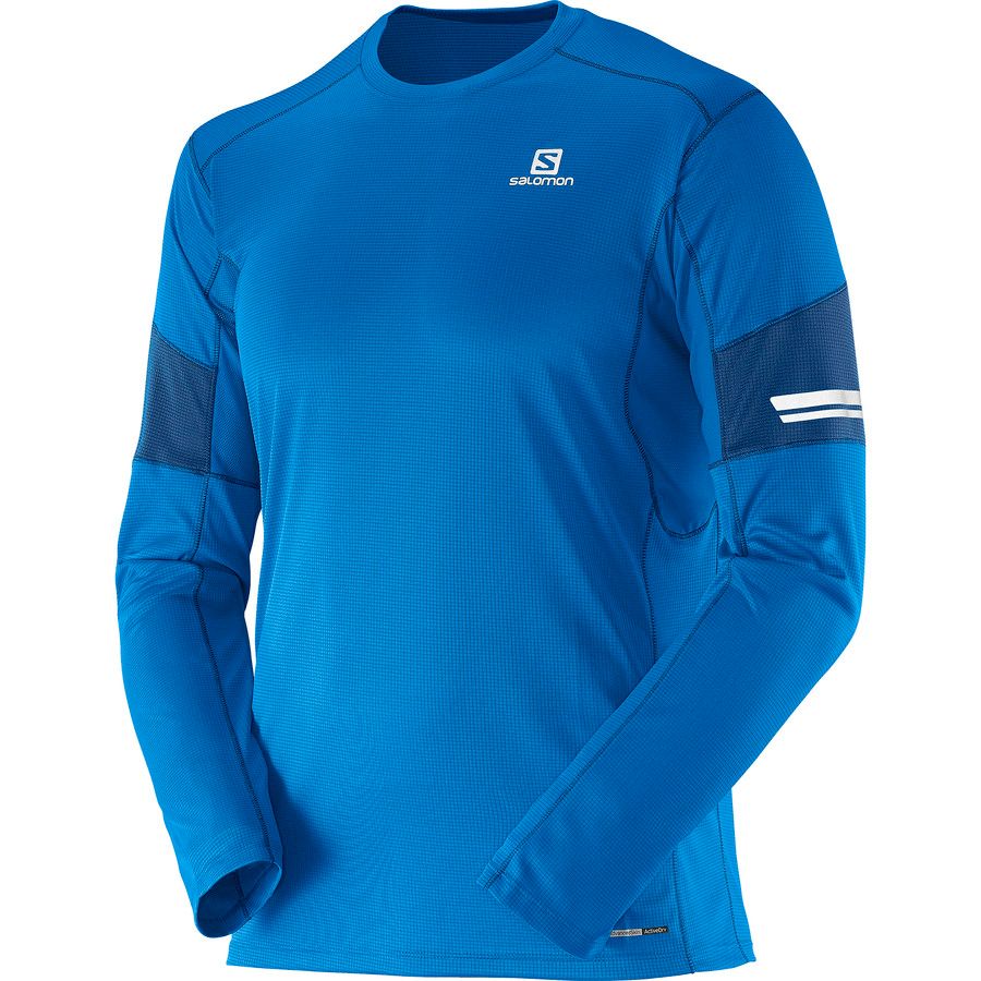 Salomon Agile T-Shirt - Long-Sleeve - Men's&nbsp;Union Blue/Midnight Blue