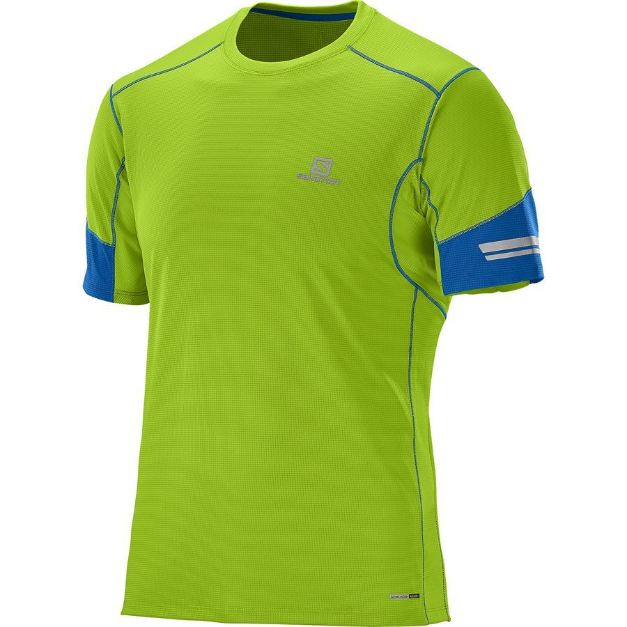 Salomon Agile T-Shirt - Short-Sleeve - Men's&nbsp;Granny Green/Union Blue