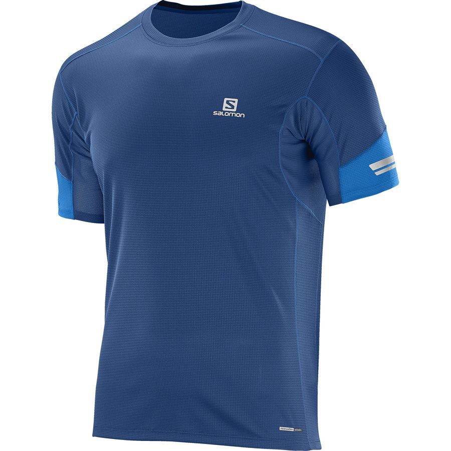 Salomon Agile T-Shirt - Short-Sleeve - Men's&nbsp;Midnight Blue/Union Blue