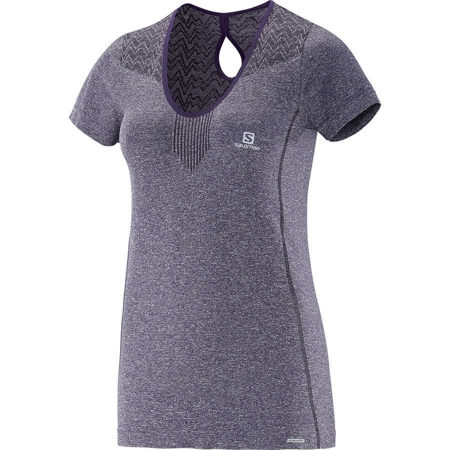 Salomon Elevate Seamless T-Shirt - Short-Sleeve - Women's&nbsp;Nightshade Grey