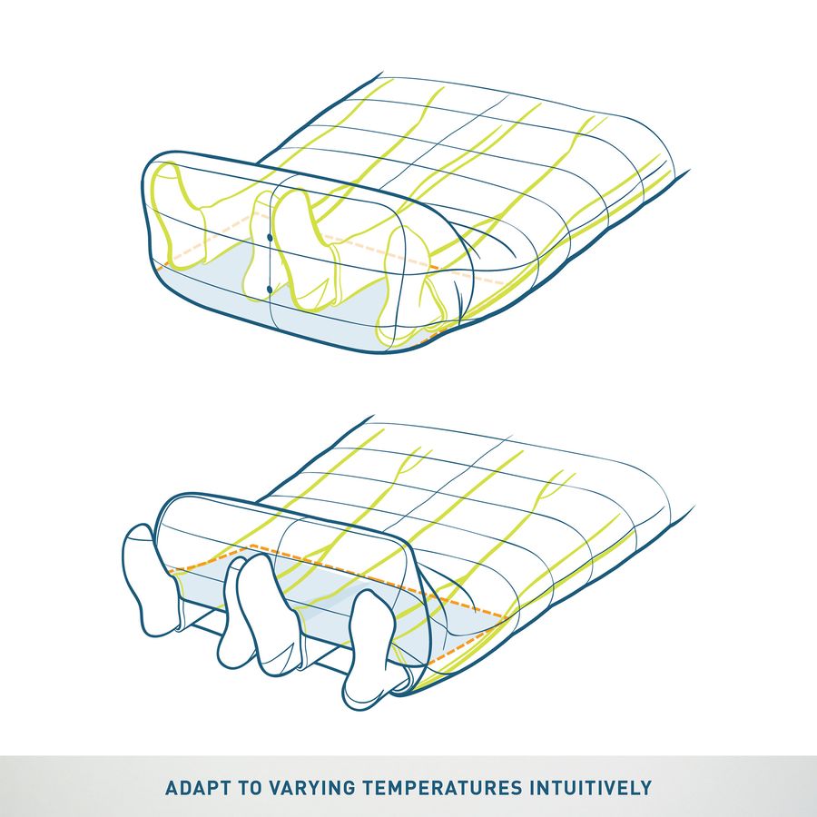 Sierra Designs Backcountry Bed Duo 600 Sleeping Bag: 27-Degree Down&nbsp;Detail