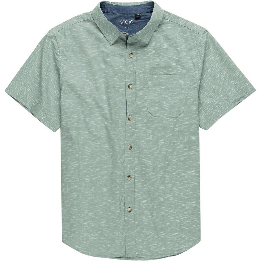 Spacedye Print Short-Sleeve Woven Button-Down Shirt - Men's