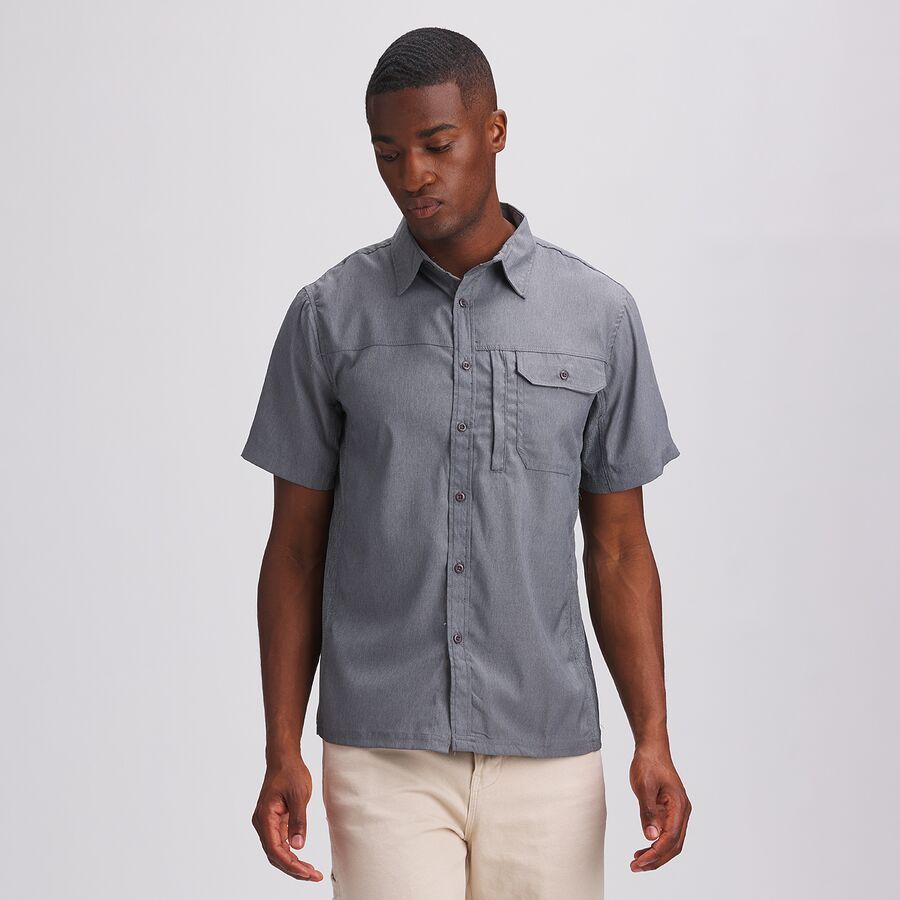 Solid Performance Woven Button-Down Shirt - Men's