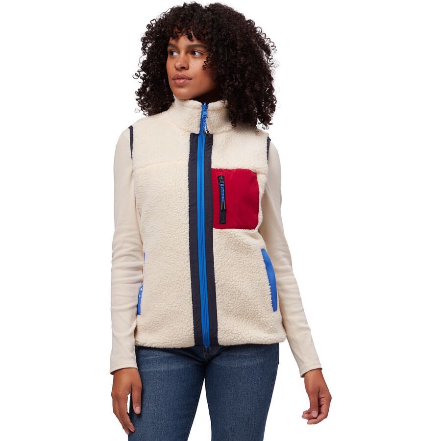 Reversible Mixed Media Sherpa Vest - Women's