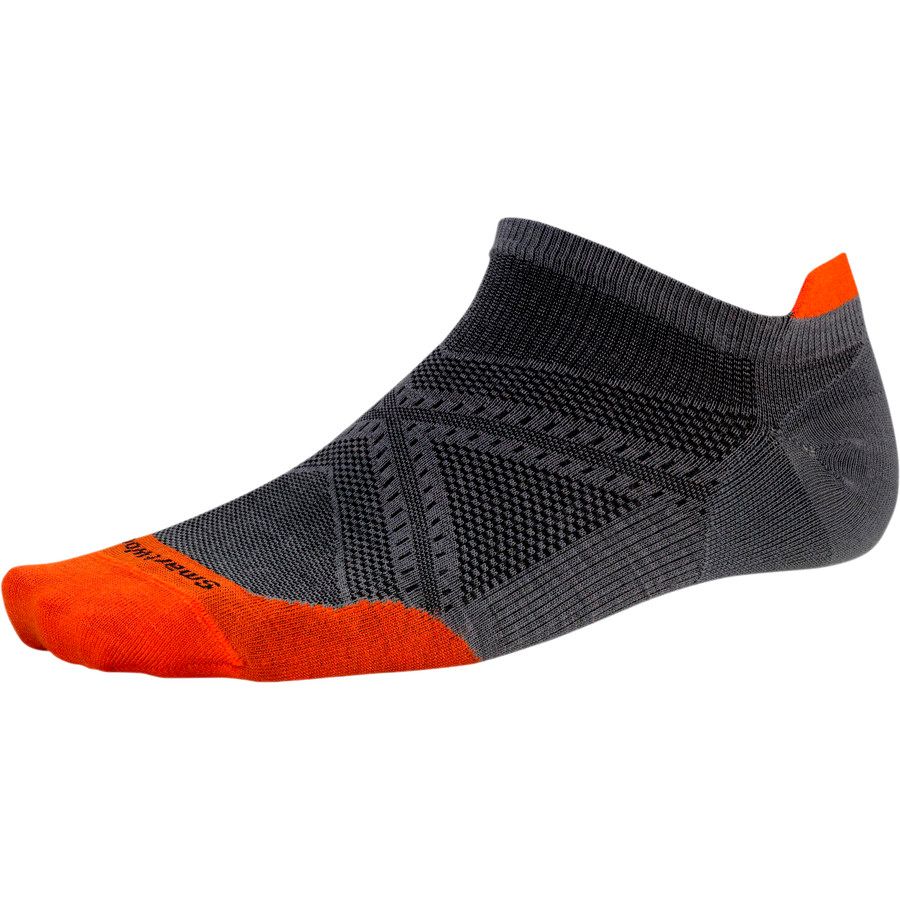 SmartWool PhD Run Ultra Light Micro Sock&nbsp;Graphite/Bright Orange