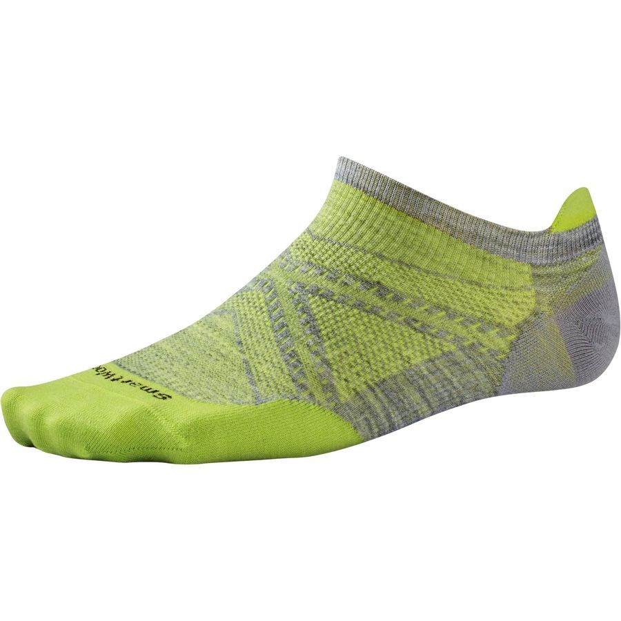 SmartWool PhD Run Ultra Light Micro Sock&nbsp;Light Gray/Smartwool Green