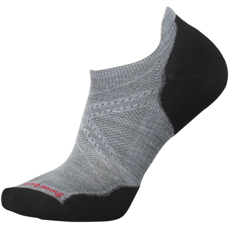 SmartWool PhD Run Light Elite Micro Sock&nbsp;Light Gray/Black