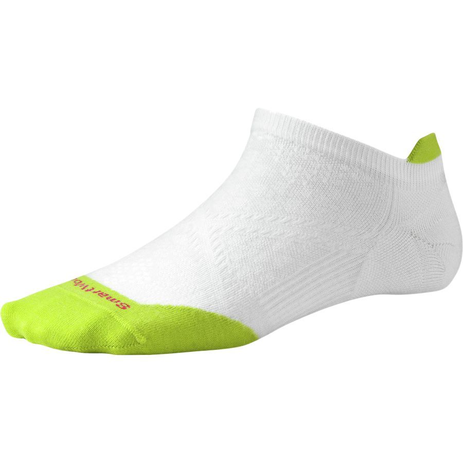 SmartWool PhD Run Ultra Light Micro Sock - Women's&nbsp;White/Smartwool Green