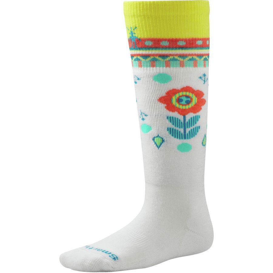 SmartWool Wintersport Flower Patch Sock - Kids'&nbsp;White