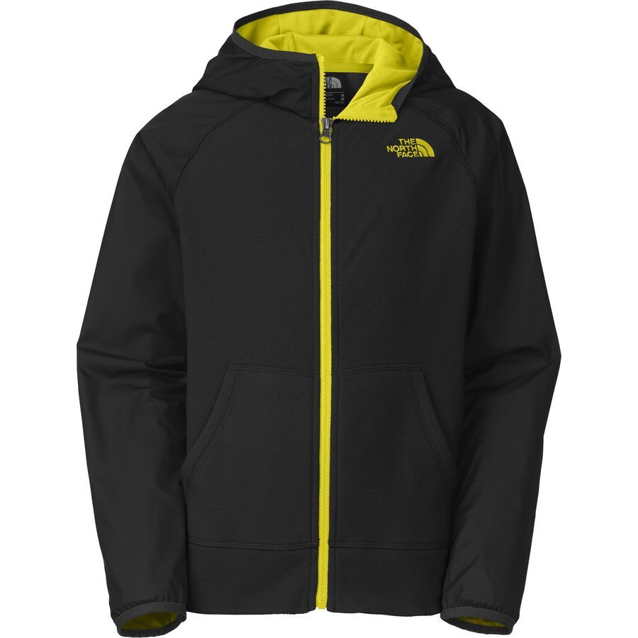 The North Face Glacier Track Full-Zip Hoodie - Boys'&nbsp;Tnf Black/Sulphur Spring Green