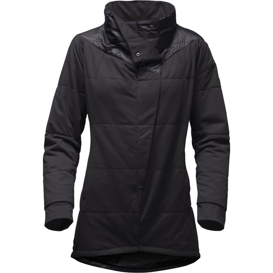 black north face long jacket