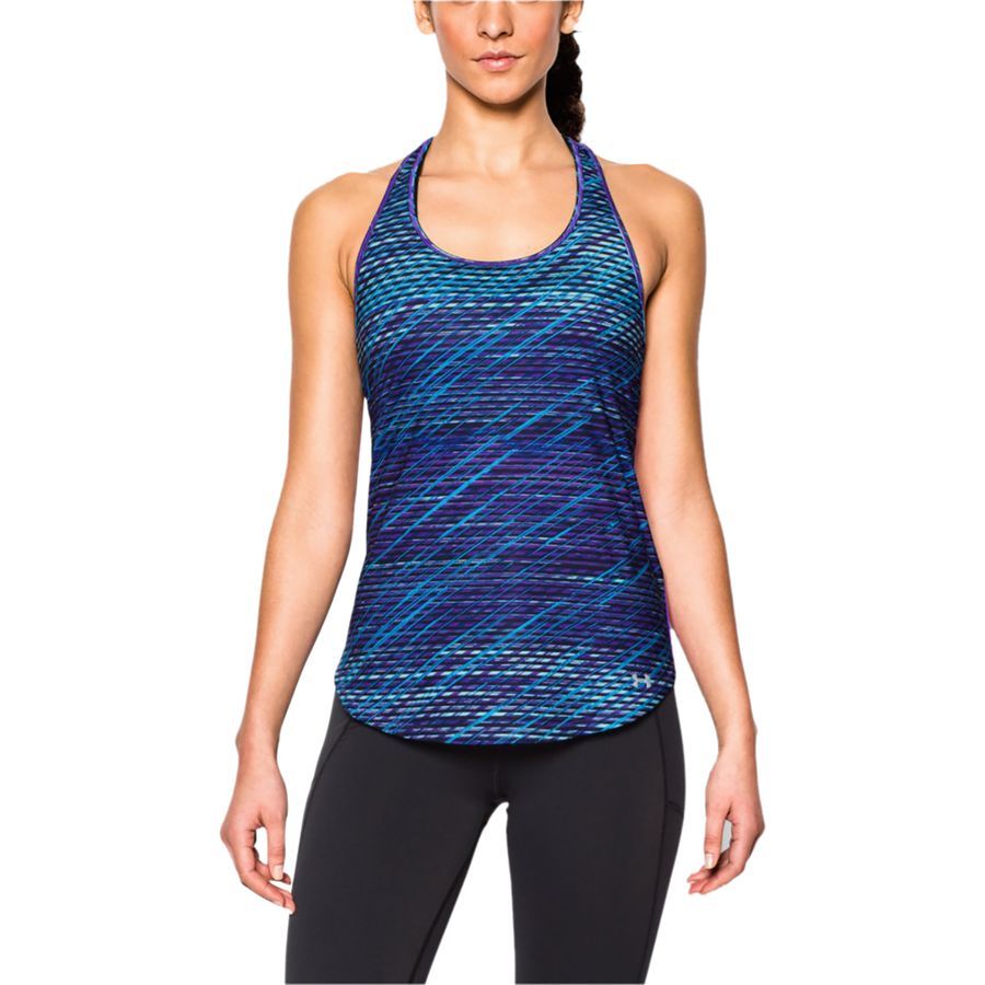 Under Armour Fly-By 2.0 Tank Top - Women's&nbsp;Sky Blue/Mega Magenta/Reflective Print